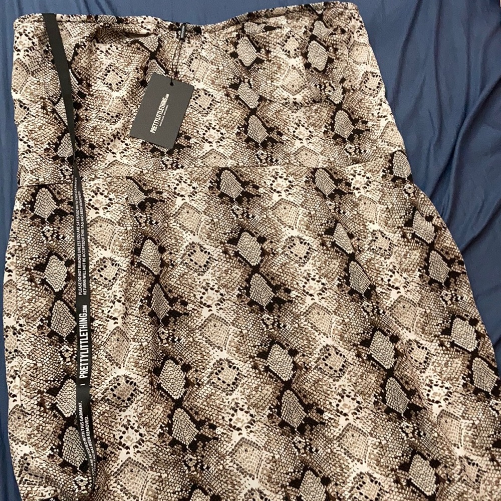 Strapless snake skin dress